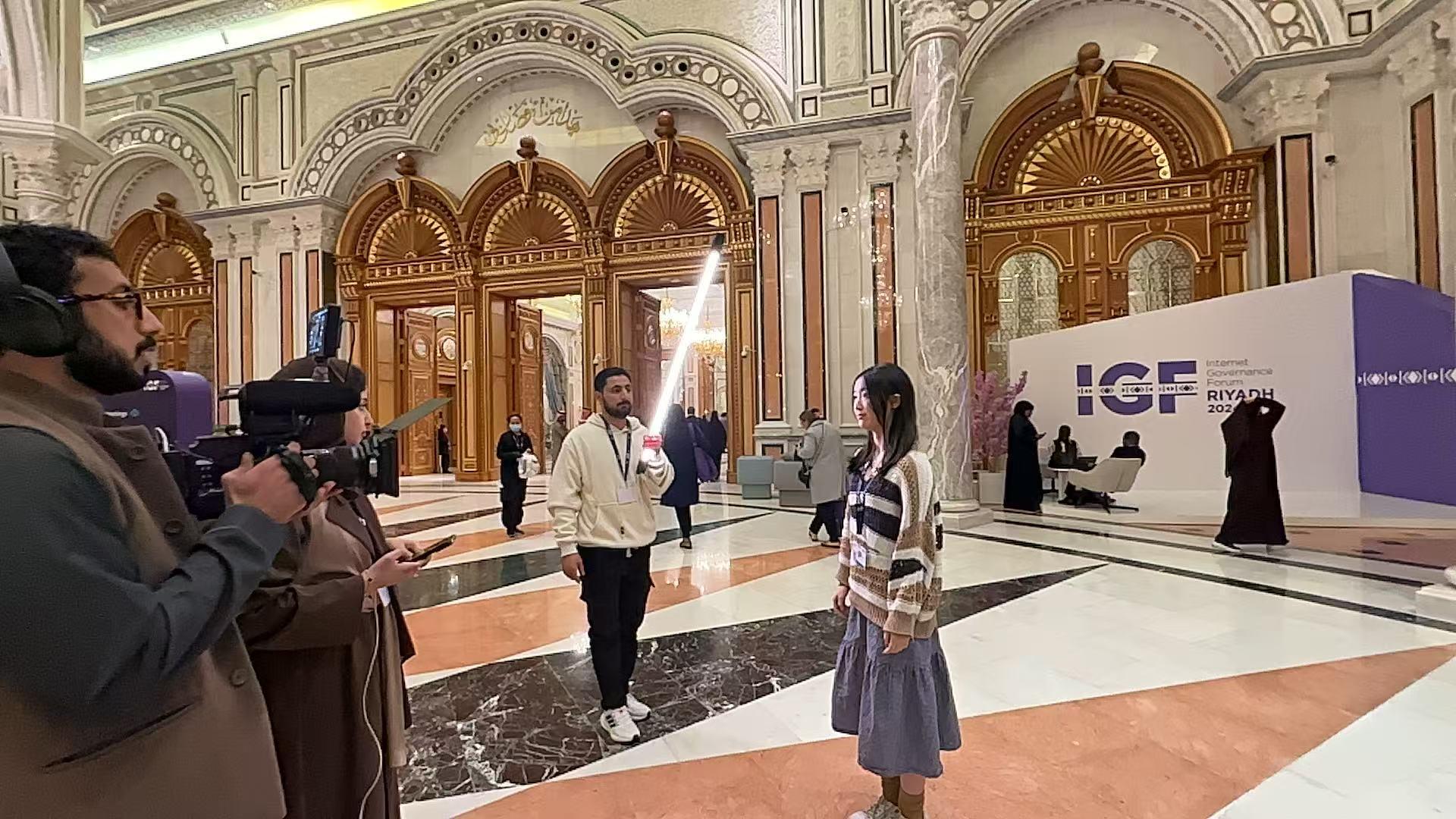Ren shared her opinions on internet governance to a few media outlets in a UN meeting.