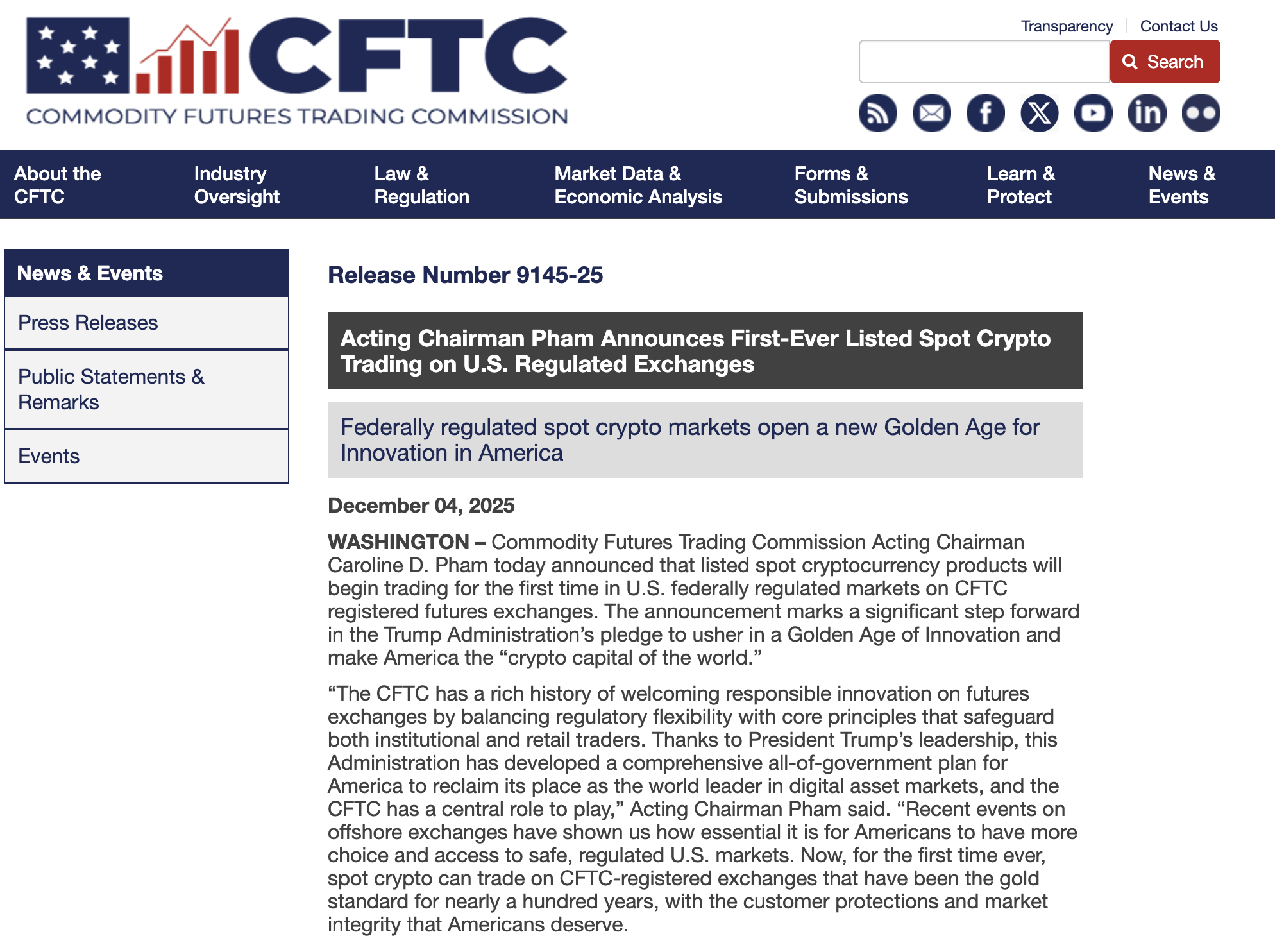 Source: CFTC official website